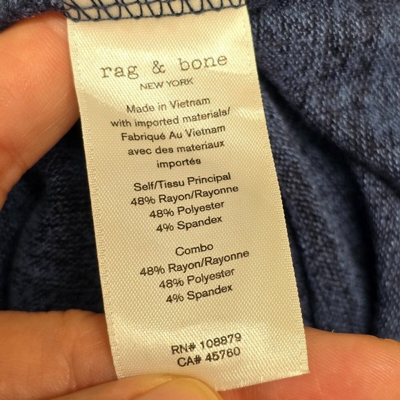 Rag & Bone Amelie Cutout Back Top Womens Large Blue Soft Minimal Knit Pullover - Picture 9 of 14